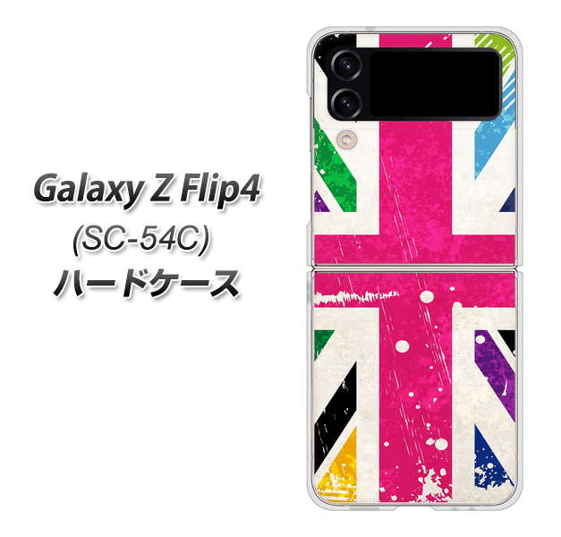 Galaxy Z Flip4 SC-54C docomo SC806 ユニオンジャック ピンクビンテージ ハードケース 背面印刷