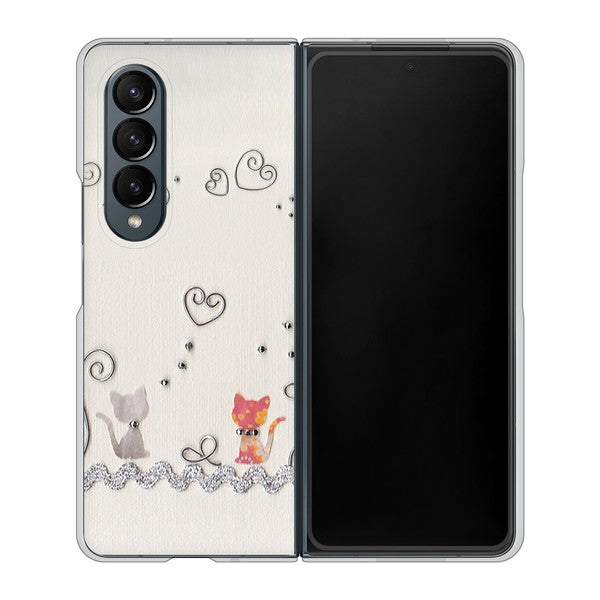 Galaxy Z Fold4 SC-55C docomo 高画質仕上げ 背面印刷 ハードケース【1103 クラフト写真ネコ】