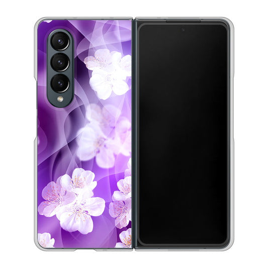 Galaxy Z Fold4 SC-55C docomo 1211 桜とパープルの風 ハードケース 背面印刷