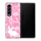 Galaxy Z Fold4 SC-55C docomo 高画質仕上げ 背面印刷 ハードケース【AG804 うさぎ迷彩風（ピンク）】