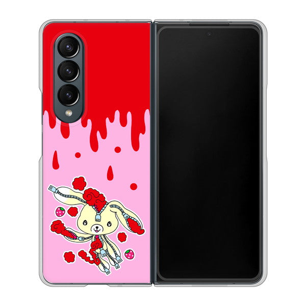 Galaxy Z Fold4 SC-55C docomo AG813 ジッパーうさぎのジッピョン（ピンク×赤） ハードケース 背面印刷