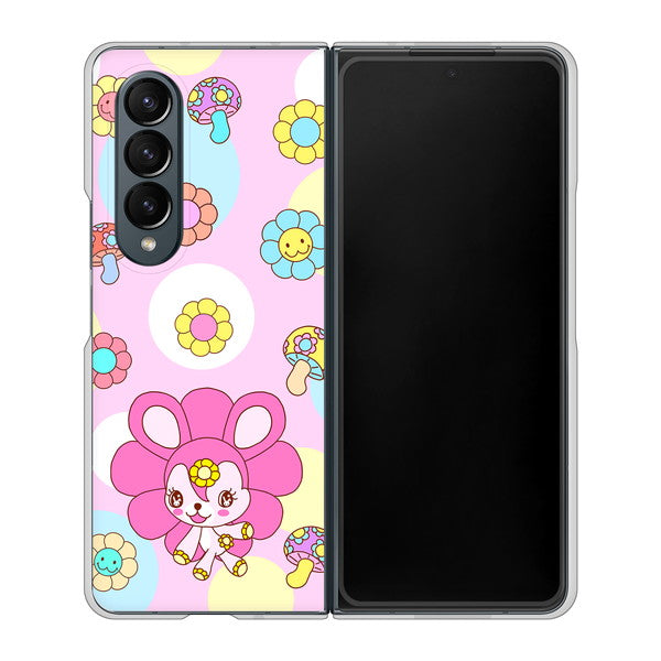 Galaxy Z Fold4 SC-55C docomo AG823 フラワーうさぎのフラッピョン（ピンク） ハードケース 背面印刷