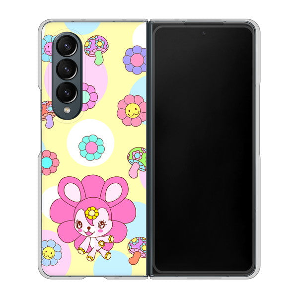 Galaxy Z Fold4 SC-55C docomo AG824 フラワーうさぎのフラッピョン（黄色） ハードケース 背面印刷