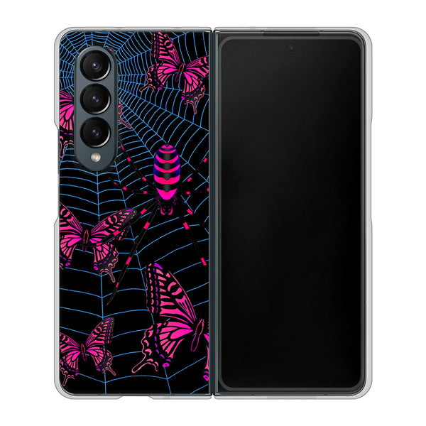 Galaxy Z Fold4 SC-55C docomo AG831 蜘蛛の巣に舞う蝶（赤） ハードケース 背面印刷