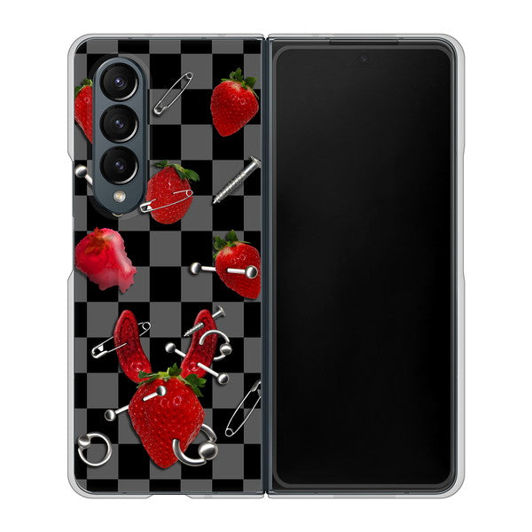 Galaxy Z Fold4 SC-55C docomo AG833 苺パンク（黒） ハードケース 背面印刷
