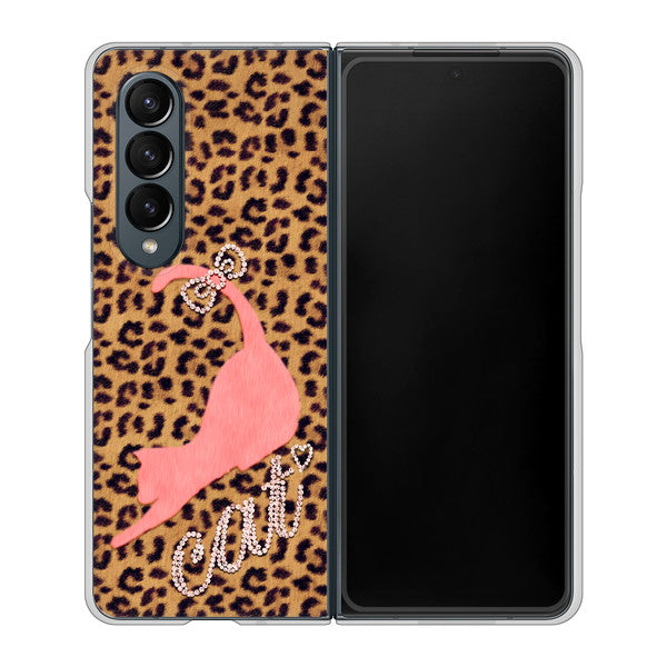 Galaxy Z Fold4 SC-55C docomo KG801 キャットレオパード（ブラウン） ハードケース 背面印刷