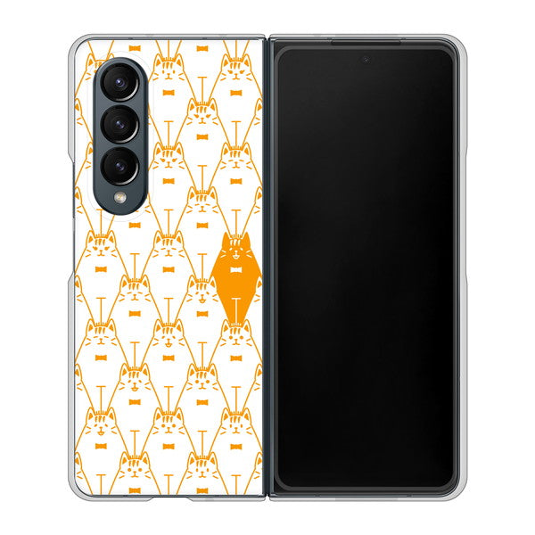 Galaxy Z Fold4 SC-55C docomo MA915 パターン ネコ ハードケース 背面印刷
