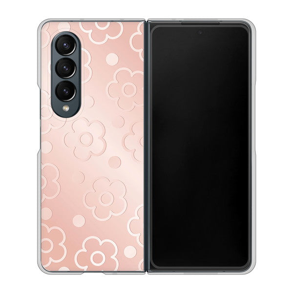 Galaxy Z Fold4 SC-55C docomo SC843 エンボス風デイジーシンプル（ローズピンク） ハードケース 背面印刷