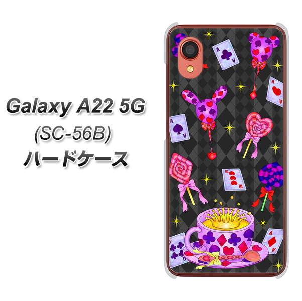 Galaxy A22 5G SC-56B docomo AG818 トランプティー（黒） ハードケース 背面印刷