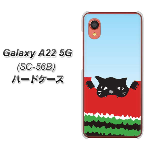 Galaxy A22 5G SC-56B docomo IA815 すいかをかじるネコ(大) ハードケース 背面印刷