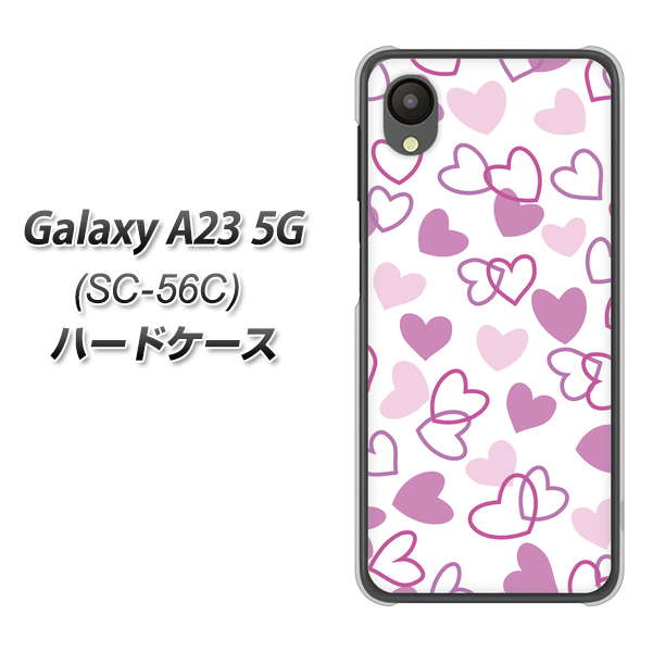 Galaxy A23 5G SC-56C docomo VA928 ハートがいっぱい パープル ハードケース 背面印刷