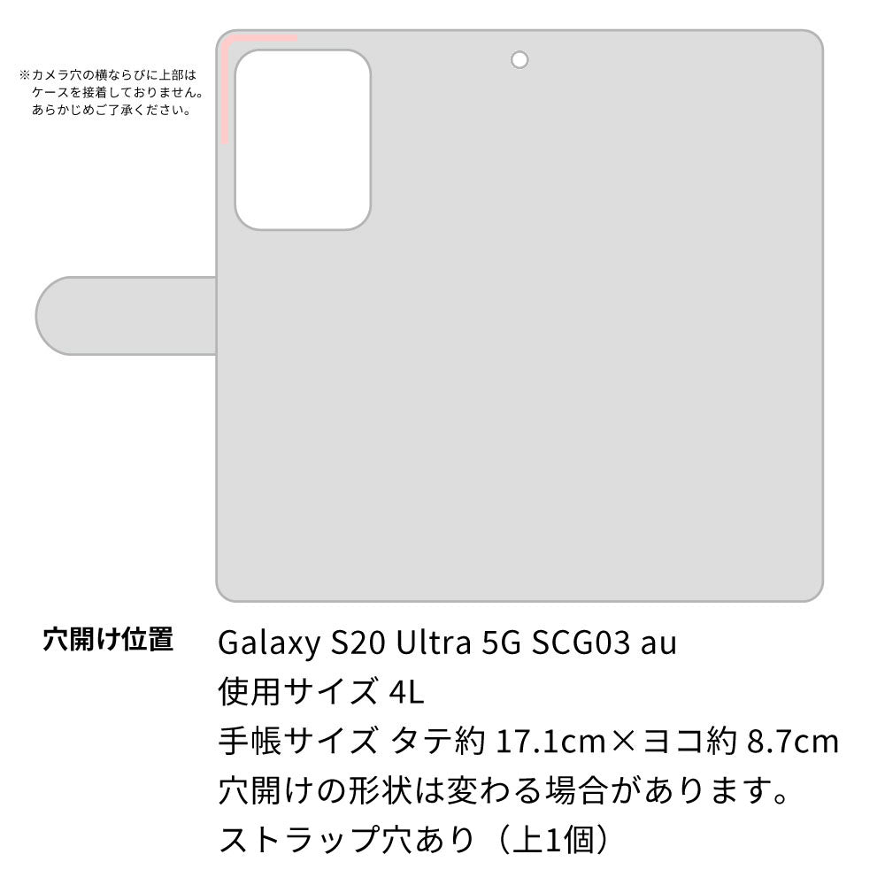 au ギャラクシーS20 ウルトラ 5G SCG03 高画質仕上げ プリント手帳型ケース(通常型)【334 クロスブルー】