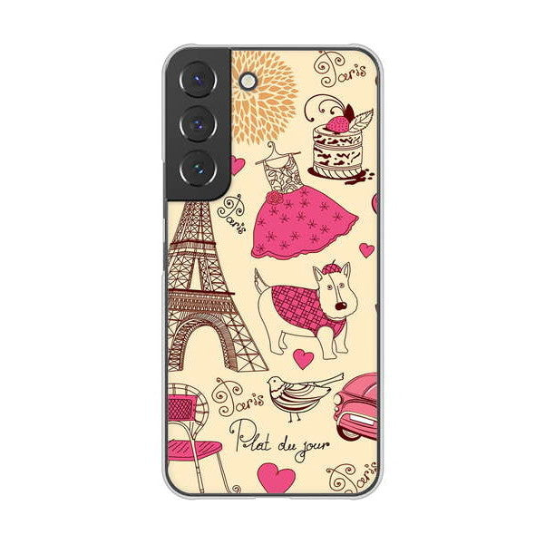 Galaxy S22 SCG13 au LOVE フランス ハードケース 背面印刷