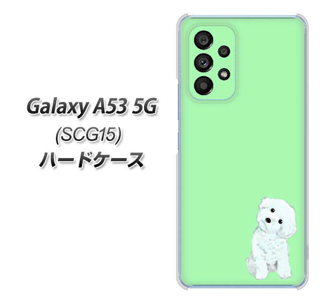 Galaxy A53 5G SCG15 au YJ071 トイプードルホワイト（グリーン） ハードケース 背面印刷