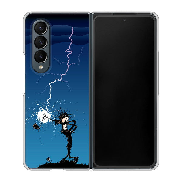 Galaxy Z Fold4 SCG16 au 417 ゴルファーの苦難 ハードケース 背面印刷