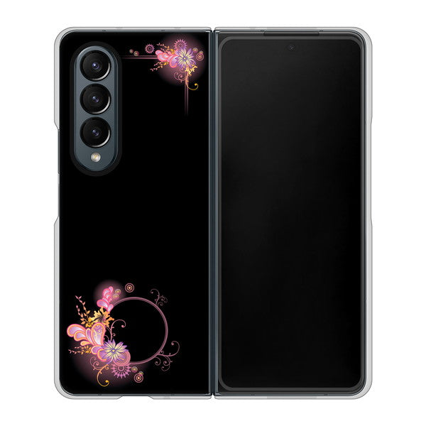 Galaxy Z Fold4 SCG16 au 437 華のフレーム ハードケース 背面印刷