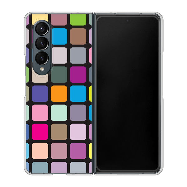 Galaxy Z Fold4 SCG16 au 高画質仕上げ 背面印刷 ハードケース【509 カラースクエア】