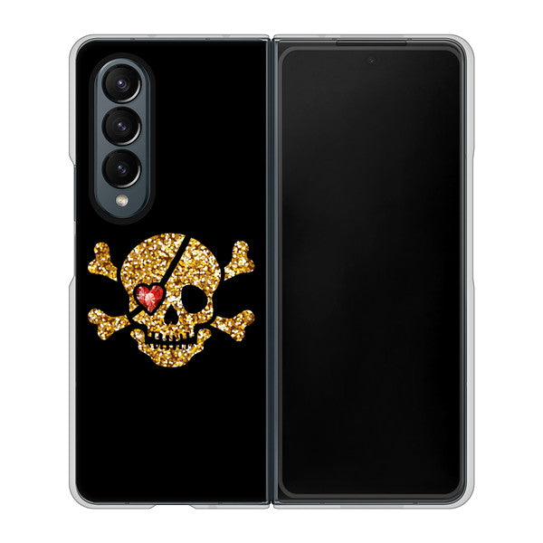 Galaxy Z Fold4 SCG16 au 高画質仕上げ 背面印刷 ハードケース【1082 海賊ドクロ】