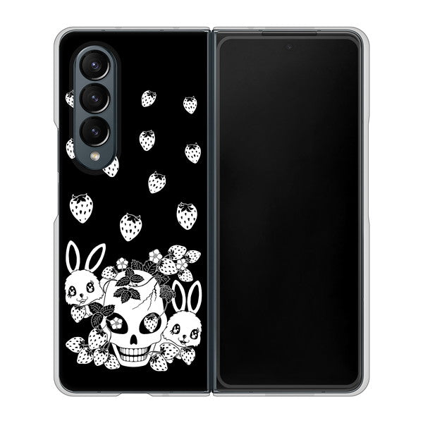 Galaxy Z Fold4 SCG16 au AG837 苺兎（黒） ハードケース 背面印刷