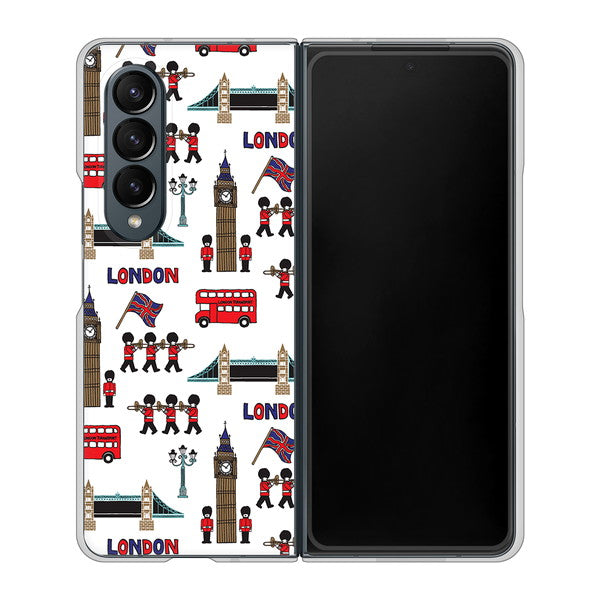 Galaxy Z Fold4 SCG16 au EK811 ロンドンの街 ハードケース 背面印刷