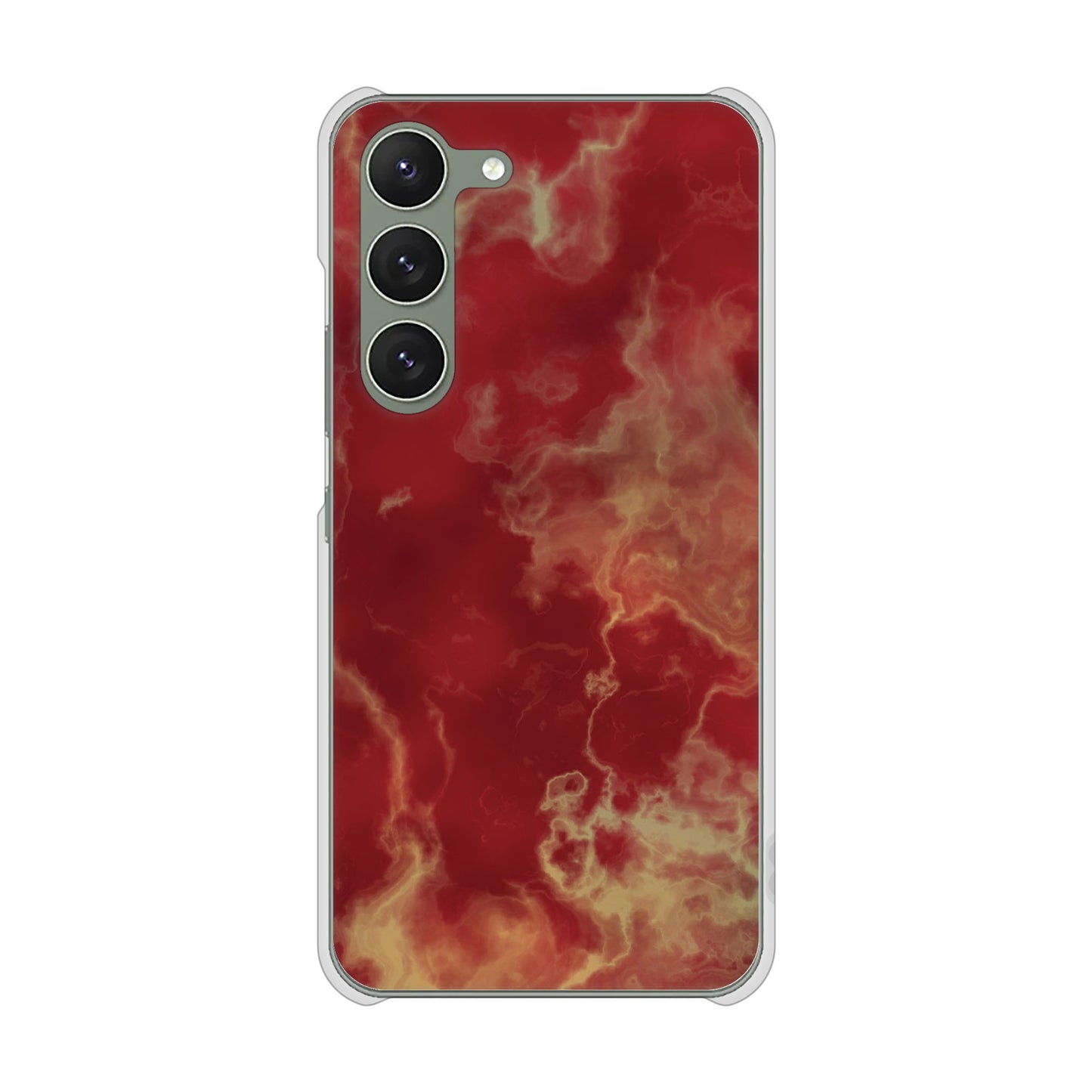 Galaxy S23 SCG19 au 高画質仕上げ 背面印刷 ハードケース 大理石BK