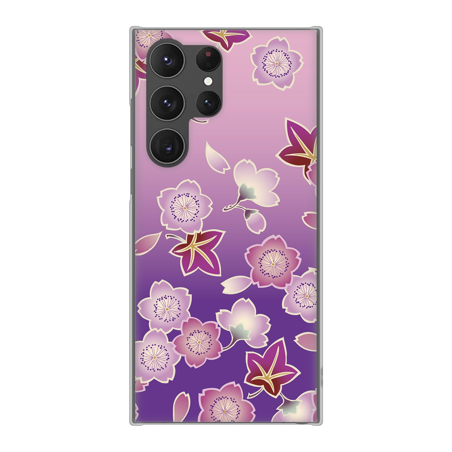 Galaxy S23 Ultra SCG20 au 和花柄 ハードケース 背面印刷