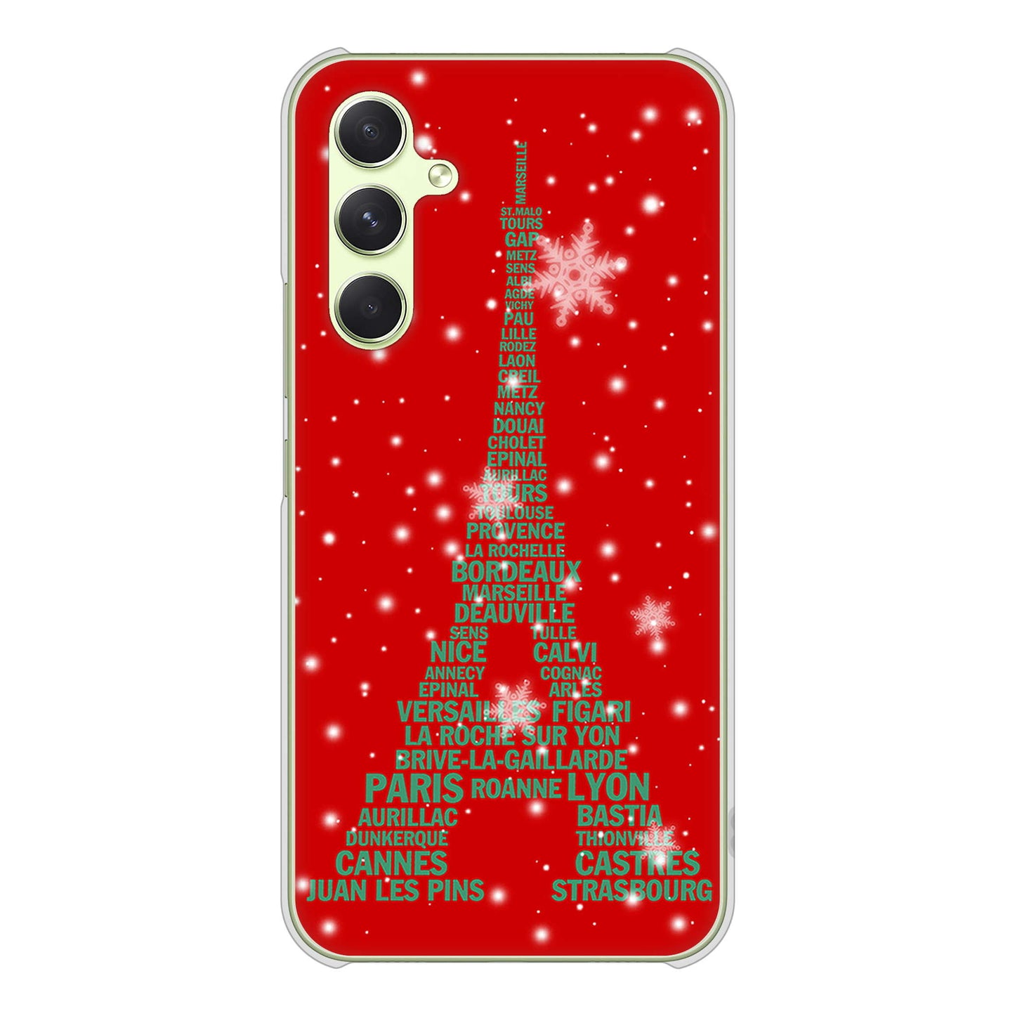 Galaxy A54 5G SCG21 au 527 エッフェル塔red-gr ハードケース 背面印刷