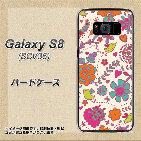 Galaxy S8 SCV36 au 323 小鳥と花 ハードケース 背面印刷