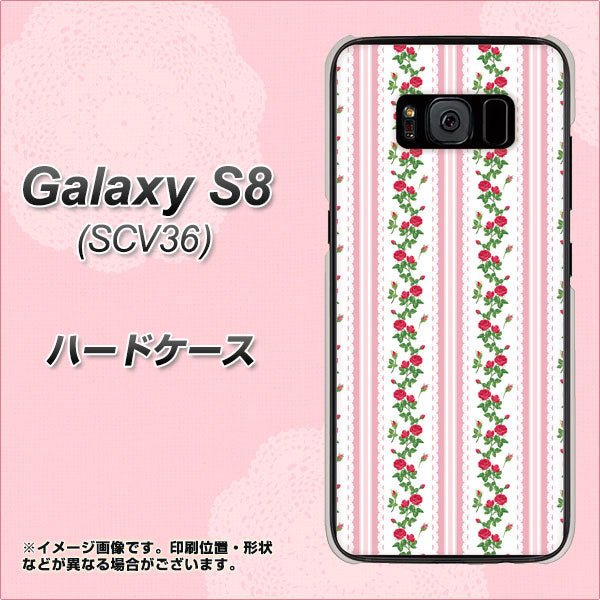 Galaxy S8 SCV36 au 745 イングリッシュガーデン（ピンク） ハードケース 背面印刷