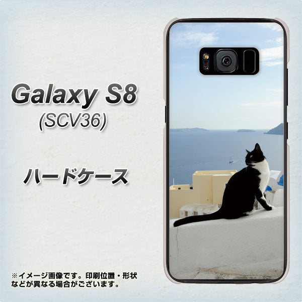 Galaxy S8 SCV36 au VA805 ネコと地中海 ハードケース 背面印刷
