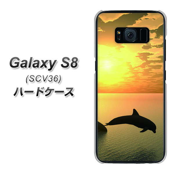 Galaxy S8 SCV36 au VA845 夕暮れのドルフィン ハードケース 背面印刷