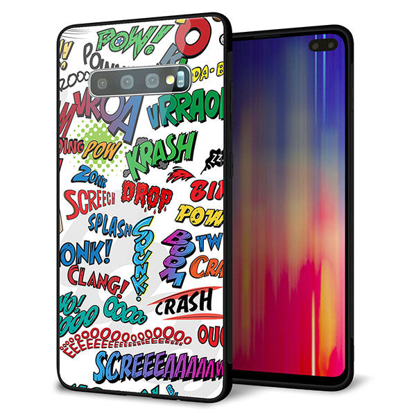 Galaxy S10+ SCV42 au 強化ガラス＆TPUスマホケース ガラプリ【271 アメリカン キャッチコピー】
