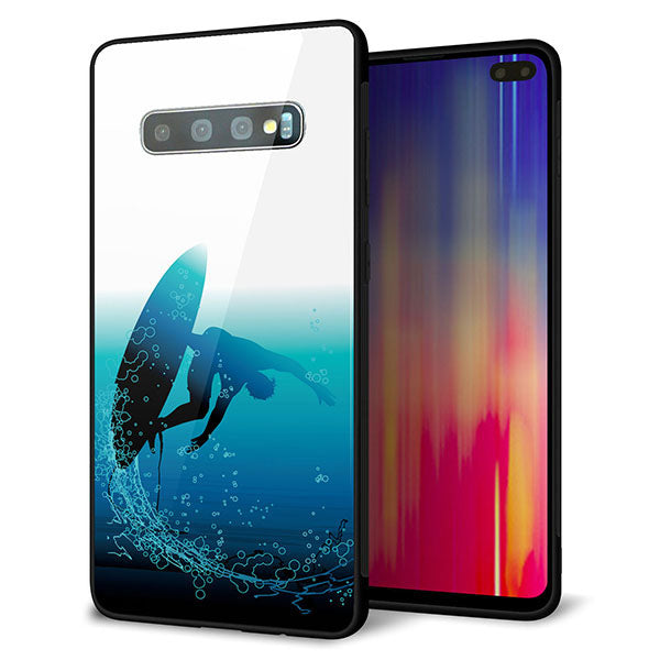Galaxy S10+ SCV42 au 強化ガラス＆TPUスマホケース ガラプリ【416 カットバック】