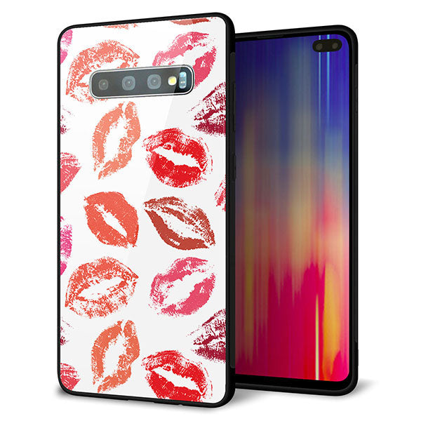 Galaxy S10+ SCV42 au 強化ガラス＆TPUスマホケース ガラプリ【734 キスkissキス】