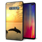 Galaxy S10+ SCV42 au 強化ガラス＆TPUスマホケース ガラプリ【VA845 夕暮れのドルフィン】