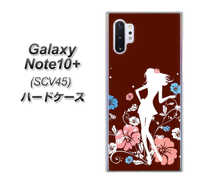 Galaxy Note10+ SCV45 au 110 ハイビスカスと少女 ハードケース 背面印刷