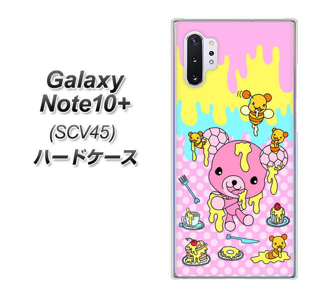 Galaxy Note10+ SCV45 au AG822 ハニベア（水玉ピンク） ハードケース 背面印刷