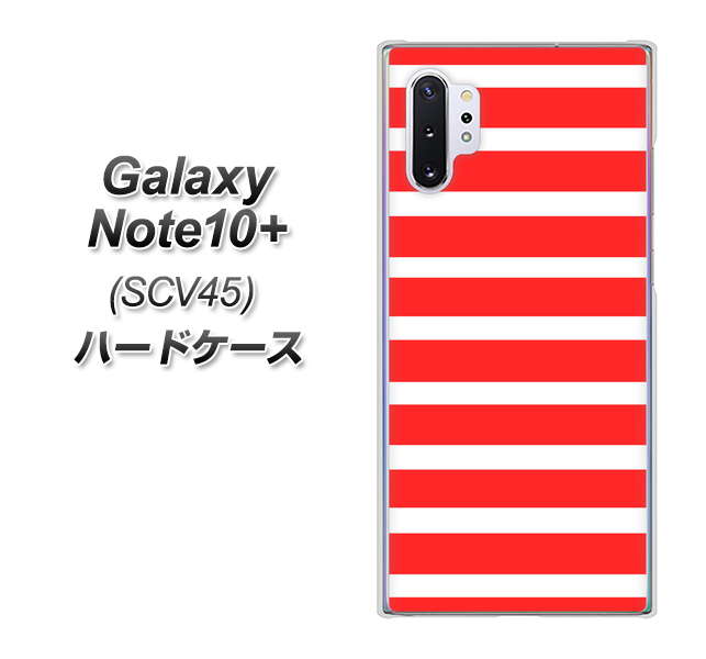 Galaxy Note10+ SCV45 au EK881 ボーダーレッド ハードケース 背面印刷