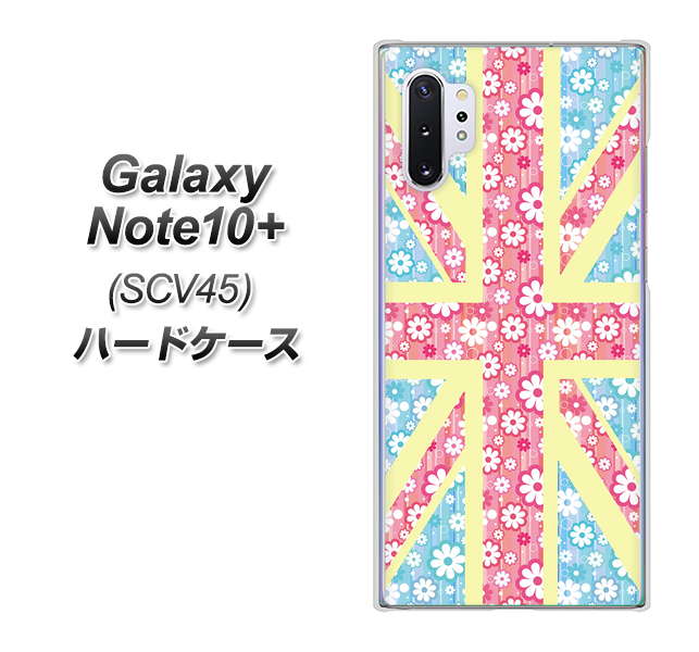 Galaxy Note10+ SCV45 au EK895 ユニオンジャックパステルフラワー ハードケース 背面印刷