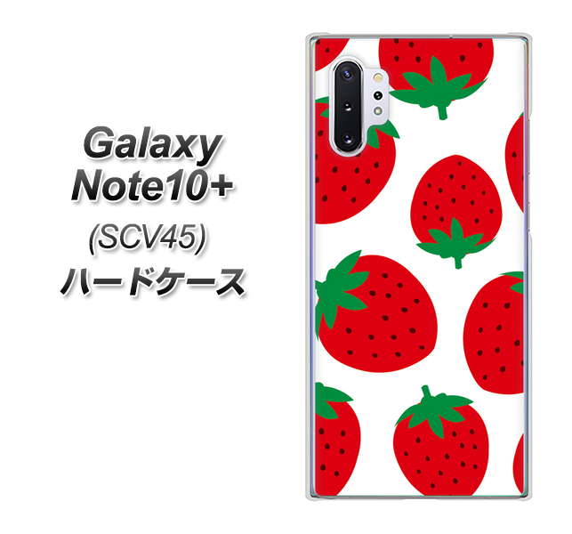Galaxy Note10+ SCV45 au SC818 大きいイチゴ模様レッド ハードケース 背面印刷