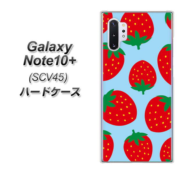 Galaxy Note10+ SCV45 au SC821 大きいイチゴ模様レッドとブルー ハードケース 背面印刷