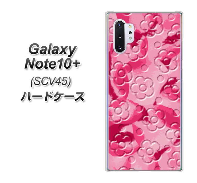 Galaxy Note10+ SCV45 au SC847 フラワーヴェルニ花濃いピンク（ローズアンディアン） ハードケース 背面印刷