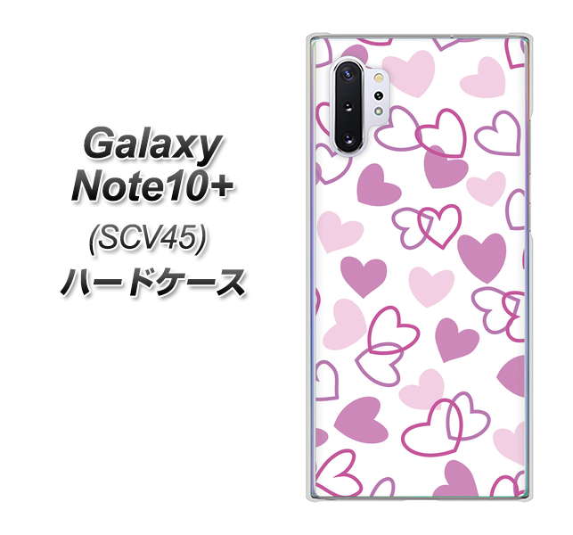 Galaxy Note10+ SCV45 au VA928 ハートがいっぱい パープル ハードケース 背面印刷