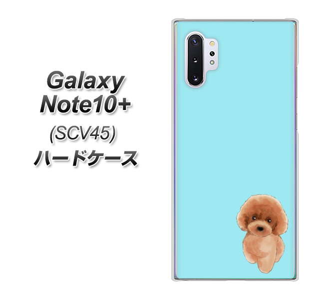 Galaxy Note10+ SCV45 au YJ050 トイプードルレッド（ブルー） ハードケース 背面印刷