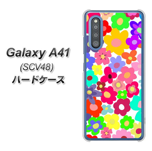Galaxy A41 SCV48 au 782 春のルーズフラワーWH ハードケース 背面印刷