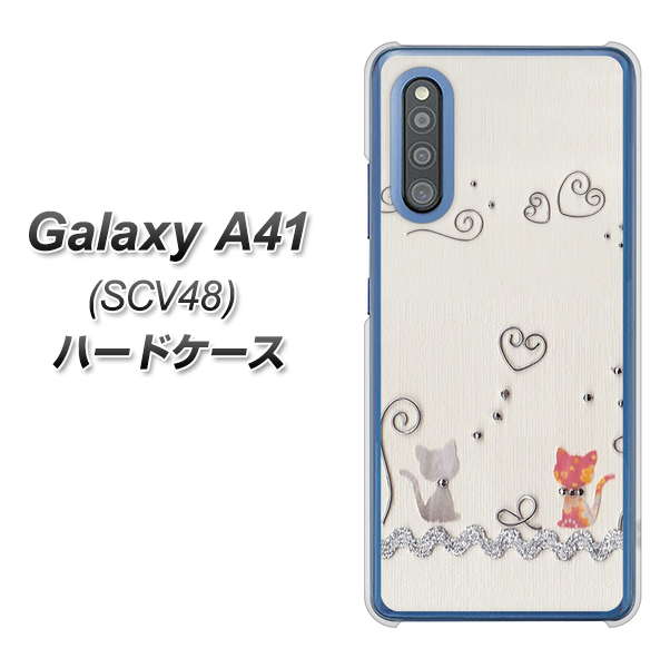 Galaxy A41 SCV48 au 1103 クラフト写真ネコ ハードケース 背面印刷