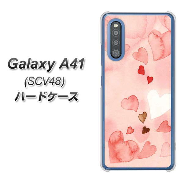 Galaxy A41 SCV48 au 1125 ハートの和紙 ハードケース 背面印刷