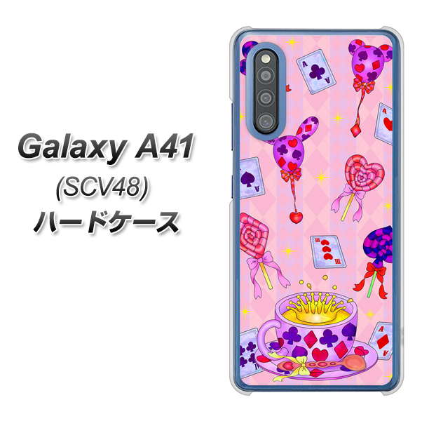 Galaxy A41 SCV48 au AG817 トランプティー（ピンク） ハードケース 背面印刷