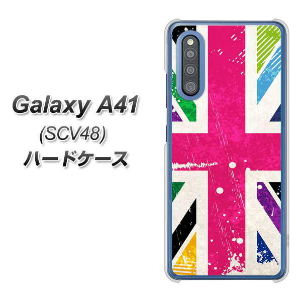 Galaxy A41 SCV48 au SC806 ユニオンジャック ピンクビンテージ ハードケース 背面印刷