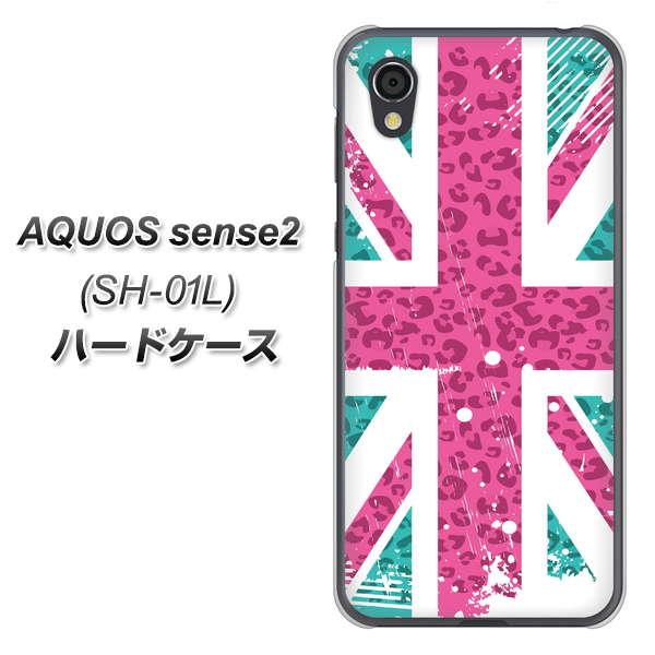 AQUOS sense2 SH-01L docomo SC807 ユニオンジャック ピンクヒョウ柄 ハードケース 背面印刷
